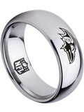 Baltimore Ravens Ring Silver Ring Ravens Logo Ring 8mm Tungsten Ring #ravens