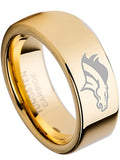 Denver Broncos Ring Wedding Band Tungsten 8mm Gold Ring Size 6 - 13