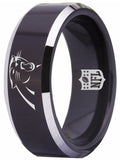 Carolina Panthers Ring Panthers Logo Black Tungsten Ring #panthers