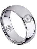 Alabama Crimson Tide Ring Wedding Band 8mm Silver Tungsten Wedding Ring Sz 5 - 16