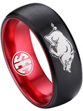 Arkansas Razorbacks Ring Black & Red Ring Tungsten Ring #arkansas #razorbacks