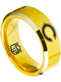 Chicago Bears Ring Bears Logo Gold Ring 8mm Tungsten Wedding Ring #bears