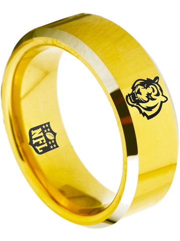 Cincinnati Bengals Ring Gold Ring 8mm Tungsten Wedding Ring #bengals