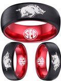 Arkansas Razorbacks Ring Black & Red Ring Tungsten Ring #arkansas #razorbacks