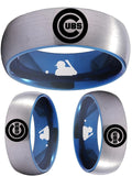 Chicago Cubs Ring Silver & Blue Wedding Ring Sizes 6 - 13 #chicago #cubs