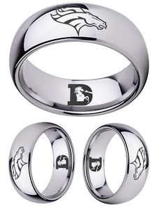 Denver Broncos Ring Silver Wedding Band | Sizes 5-16 #broncos