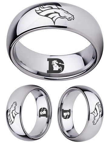 Denver Broncos Ring Silver Wedding Band | Sizes 5-16 #broncos