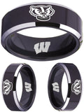 Wisconsin Badgers Ring Black Ring Tungsten NCAA #badgers
