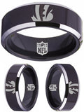 Cincinnati Bengals Ring Black & Silver Wedding Band | Sizes 4-17 #bengals