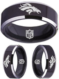 Denver Broncos Ring Black & Silver Wedding Band | Sizes 4-17 #broncos