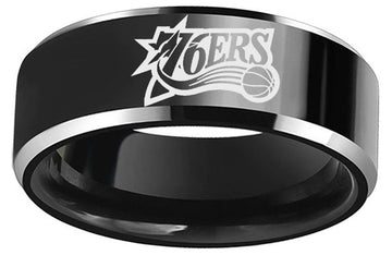 Philadelphia 76ers Ring 8mm Black Tungsten Ring #76ers