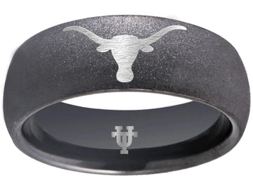 Texas Longhorns Ring | Black Logo Ring | Rugged Wedding Band