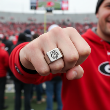 Georgia Bulldogs Ring | Silver Titanium | Sizes 8-12