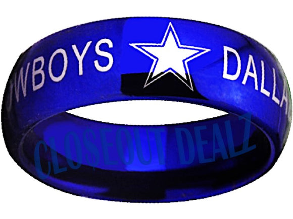 Dallas Cowboys Ring 8mm Blue Ring NFL Football #dallas #cowboys #nfl