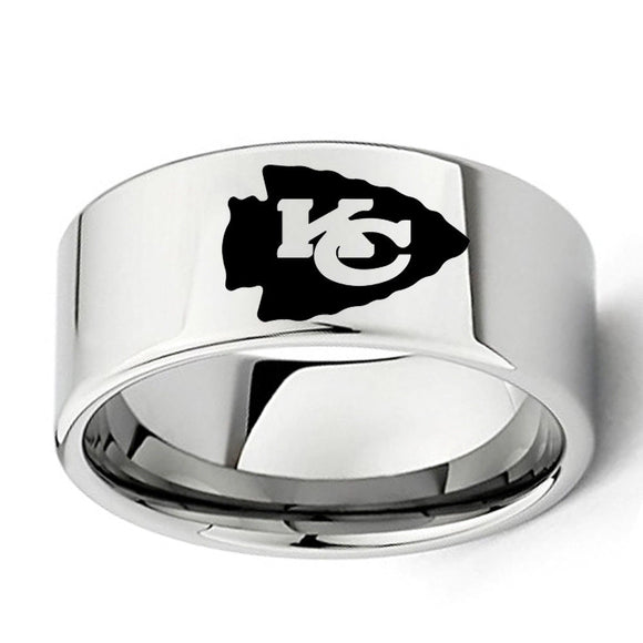 Kansas City Chiefs Ring 11mm Silver Tungsten Ring #chiefs