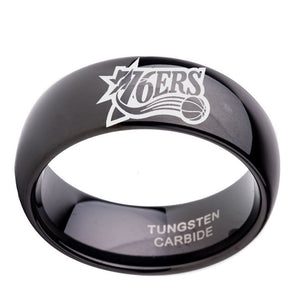 Philadelphia 76ers Ring 8mm Black Tungsten Ring #76ers