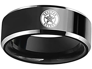 Houston Astros Ring 8mm Black Tungsten Ring #Astros