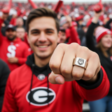 Georgia Bulldogs Ring | Silver Titanium | Sizes 8-12 | FREE Shipping