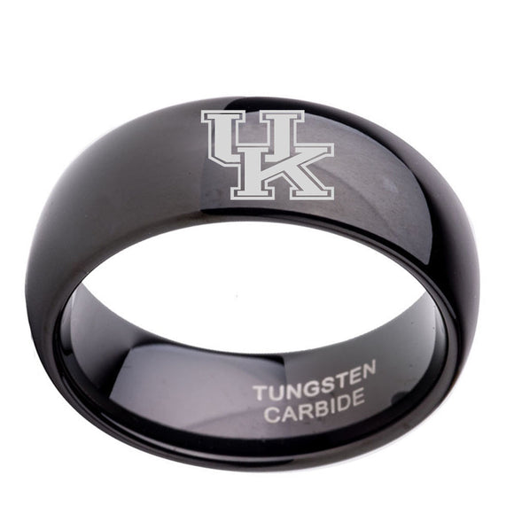 Kentucky Wildcats Ring Wedding Ring 8mm Black Tungsten Wedding Band Sz 6 - 14 UK
