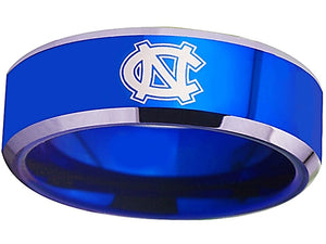 North Carolina Tar Heels NCAA Basketball Team Tungsten Carbide Comfort Fit Ring