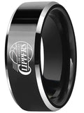 LA Clippers Ring 8mm Black Tungsten Ring #clippers