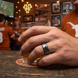 Texas Longhorns Ring | Gunmetal & Black Wedding Band | Customizable