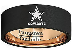 Dallas Cowboys Ring 8mm Black and Gold NFL Ring #dallas #cowboys #nfl