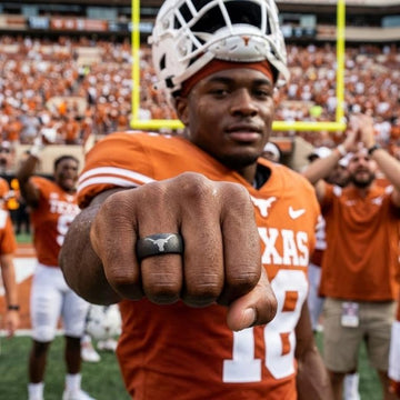 Texas Longhorns Ring | Black Logo Ring | Rugged Wedding Band