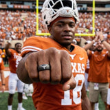 Texas Longhorns Ring | Black Logo Ring | Rugged Wedding Band