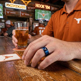 Texas Longhorns Ring | Blue Logo Ring | Customizable Wedding Band