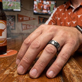 Texas Longhorns Ring | Gunmetal & Black Wedding Band | Customizable