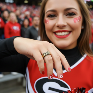 Georgia Bulldogs Ring | Gold & Black Wedding Band | Sizes 6 - 13
