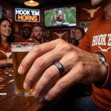 Texas Longhorns Ring | Black Logo Ring | Rugged Wedding Band