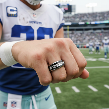 Cowboys Ring | Black & Silver Wedding Ring | Sizes 4-17