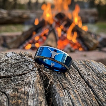 Texas Longhorns Ring | Blue & Silver Ring | Customizable