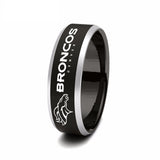 Denver Broncos Ring Tungsten 8mm Black Wedding Ring Von Miller Size 5 - 15 #denverbroncos