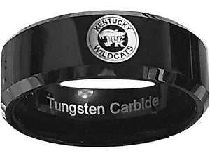UK Kentucky Wildcats Ring Wedding Band 8mm Black Tungsten Wedding Ring Sz 6 - 15
