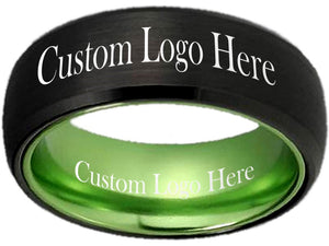 Black and Green Ring Custom Wedding Band - Customize it! Sizes 6-13 #custom #ring