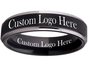 Black and Silver Ring Custom Wedding Band 6mm - Custom Ring! Sizes 5-13 #custom #ring