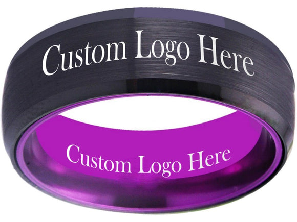 Black and Purple Ring Custom Wedding Band - Customize it! Sizes 6-13 #custom #ring