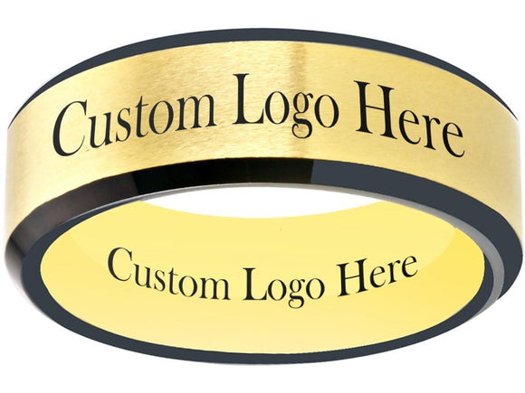 Gold & Black Ring Custom Wedding Band - Customize it! Sizes 6-13 #custom #ring