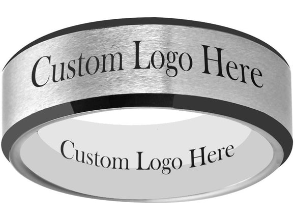 Silver & Black Ring Custom Wedding Band - Customize it! Sizes 6-13 #custom #ring