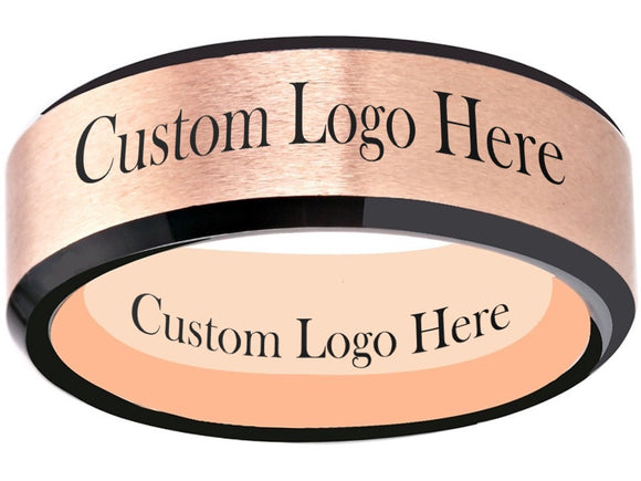 Rose Gold & Black Ring Custom Wedding Band - Customize it! Sizes 6-13 #custom #ring