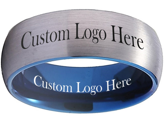 Silver and Blue Ring Custom Wedding Band - Customize it! Sizes 6-13 #custom #ring
