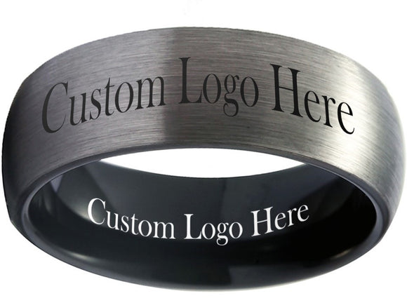 Silver and Black Ring Custom Wedding Band - Customize it! Sizes 6-13 #custom #ring