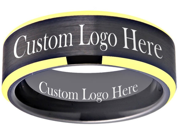 Black and Gold Ring Custom Wedding Band - Customize it! Sizes 6-13 #custom #ring