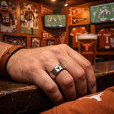 Texas Longhorns Ring | Matte Silver Ring | UT Wedding Band