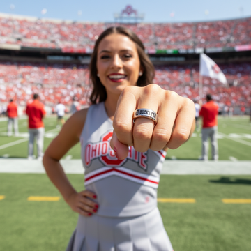 Ohio State Buckeyes Ring | Silver Wedding Band | Sizes 6 - 13
