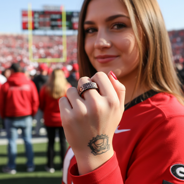 Georgia Bulldogs Ring | Rose Gold & Black Wedding Band | Sizes 6 - 13 | #UGA