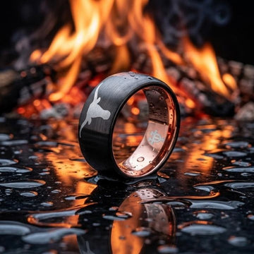 Texas Longhorns Ring | Gunmetal & Rose Gold Ring | Customizable